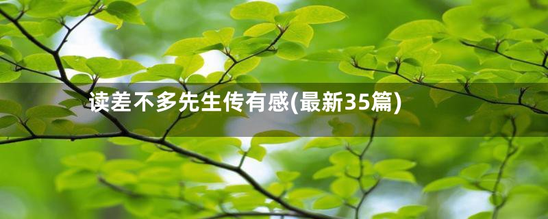 读差不多先生传有感(最新35篇)