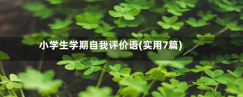 小学生学期自我评价语(实用7篇)