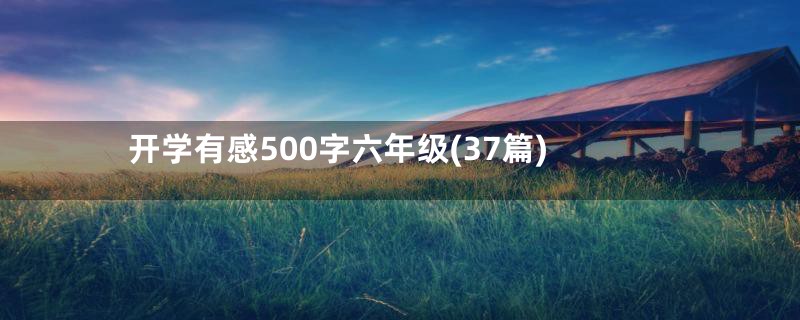 开学有感500字六年级(37篇)