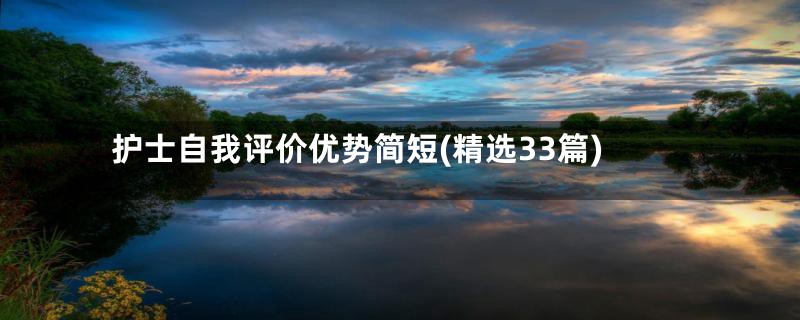 护士自我评价优势简短(精选33篇)