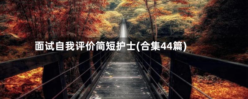 面试自我评价简短护士(合集44篇)