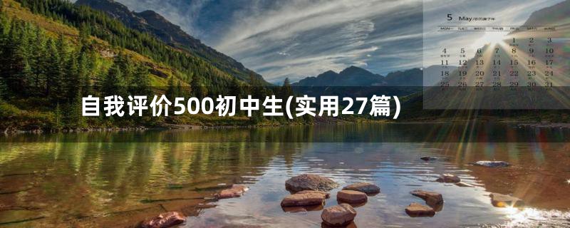 自我评价500初中生(实用27篇)