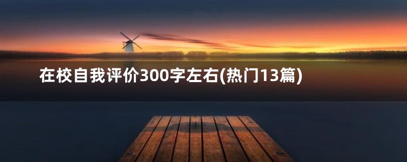 在校自我评价300字左右(热门13篇)