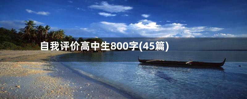 自我评价高中生800字(45篇)