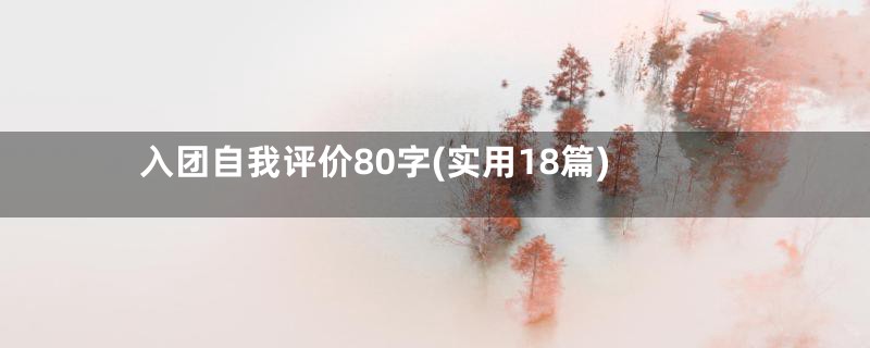 入团自我评价80字(实用18篇)