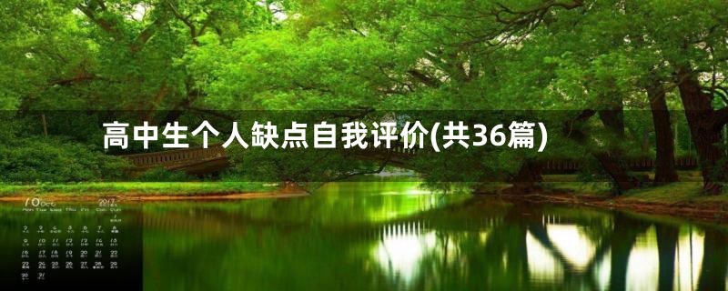 高中生个人缺点自我评价(共36篇)